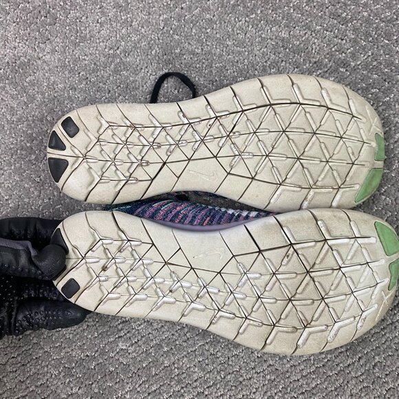 Nike Free RN Flyknit Running Shoes Women's 9 Blue Teal Pink Sneakers 831070 004 - Picture 6 of 15